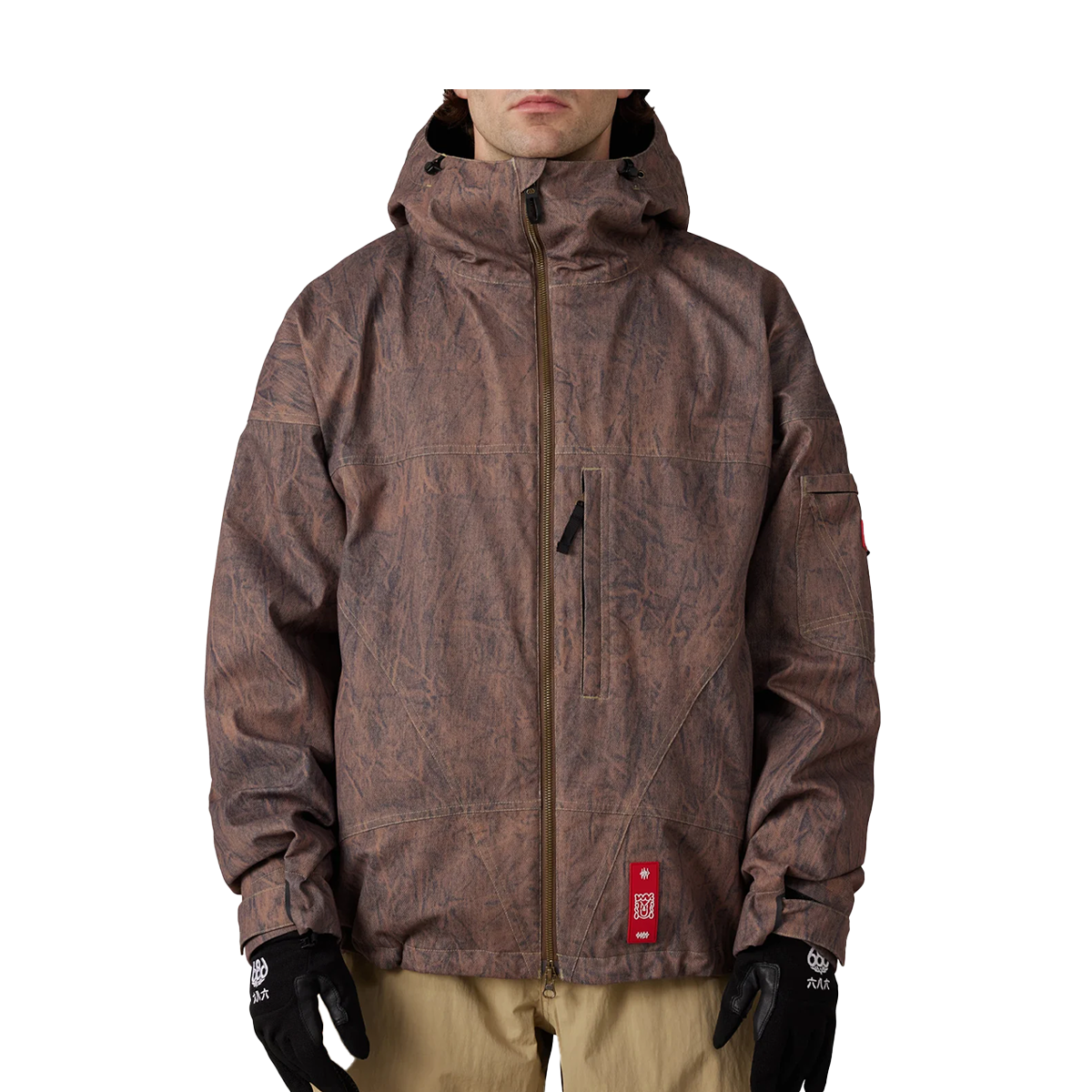 686 Dojo Shell Jacket - Brown Crinkle Wash