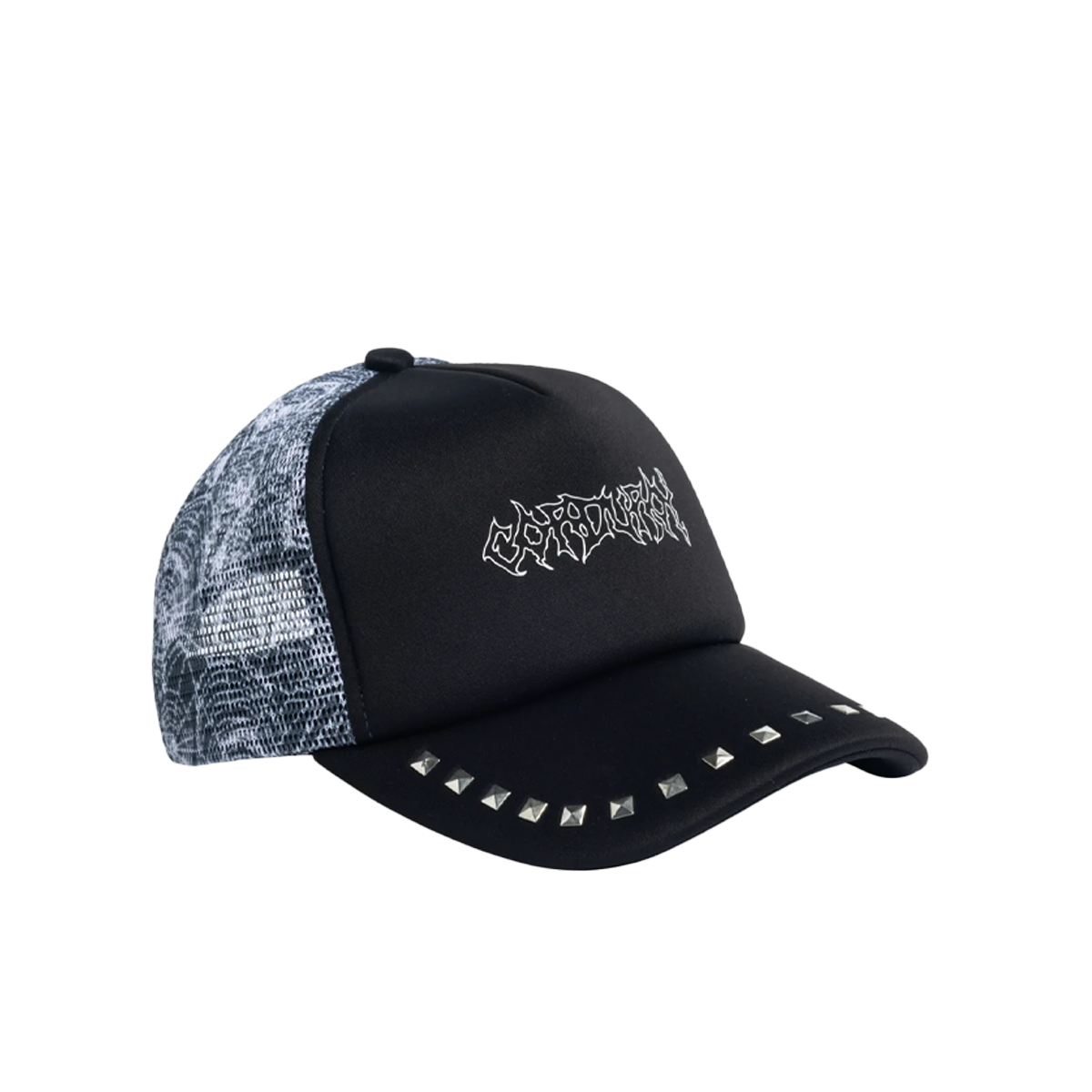 Corduroy Stud Trucker Hat - Black
