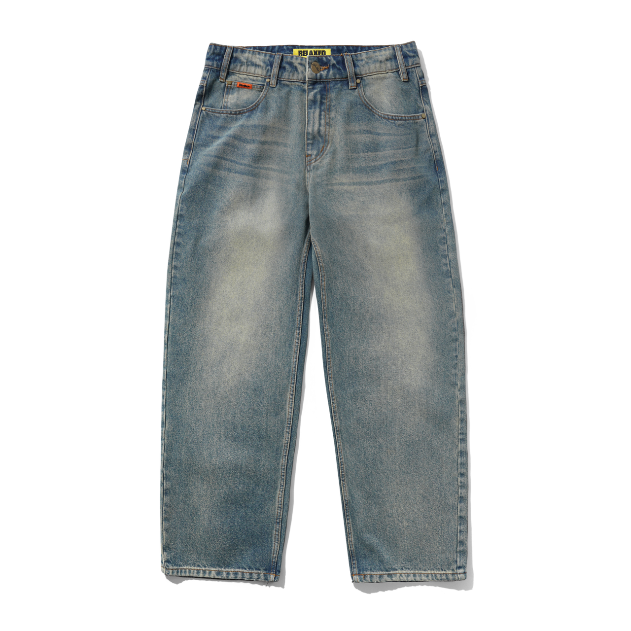 Butter Relaxed Denim Jeans - Distressed Mid Blue