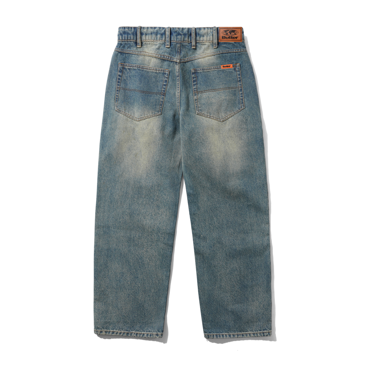 Butter Relaxed Denim Jeans - Distressed Mid Blue