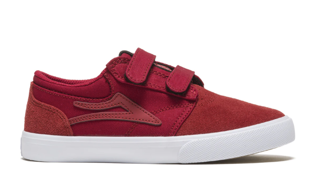 Lakai Youth Griffin Shoes - Red/Reflective Suede