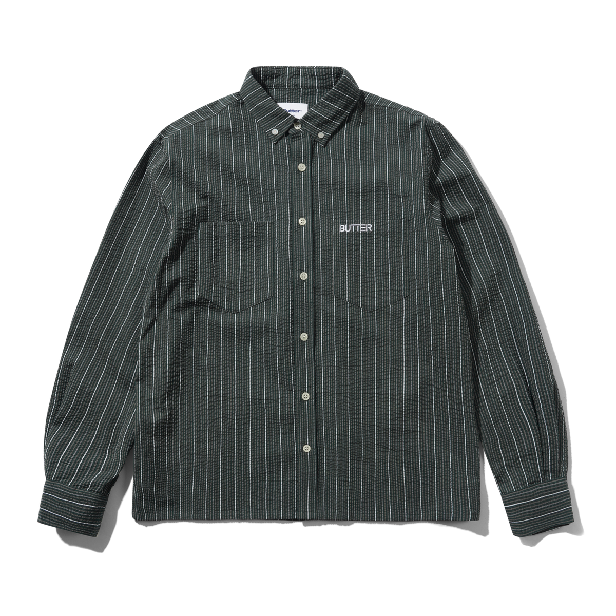 Butter Seersucker Shirt - Forest