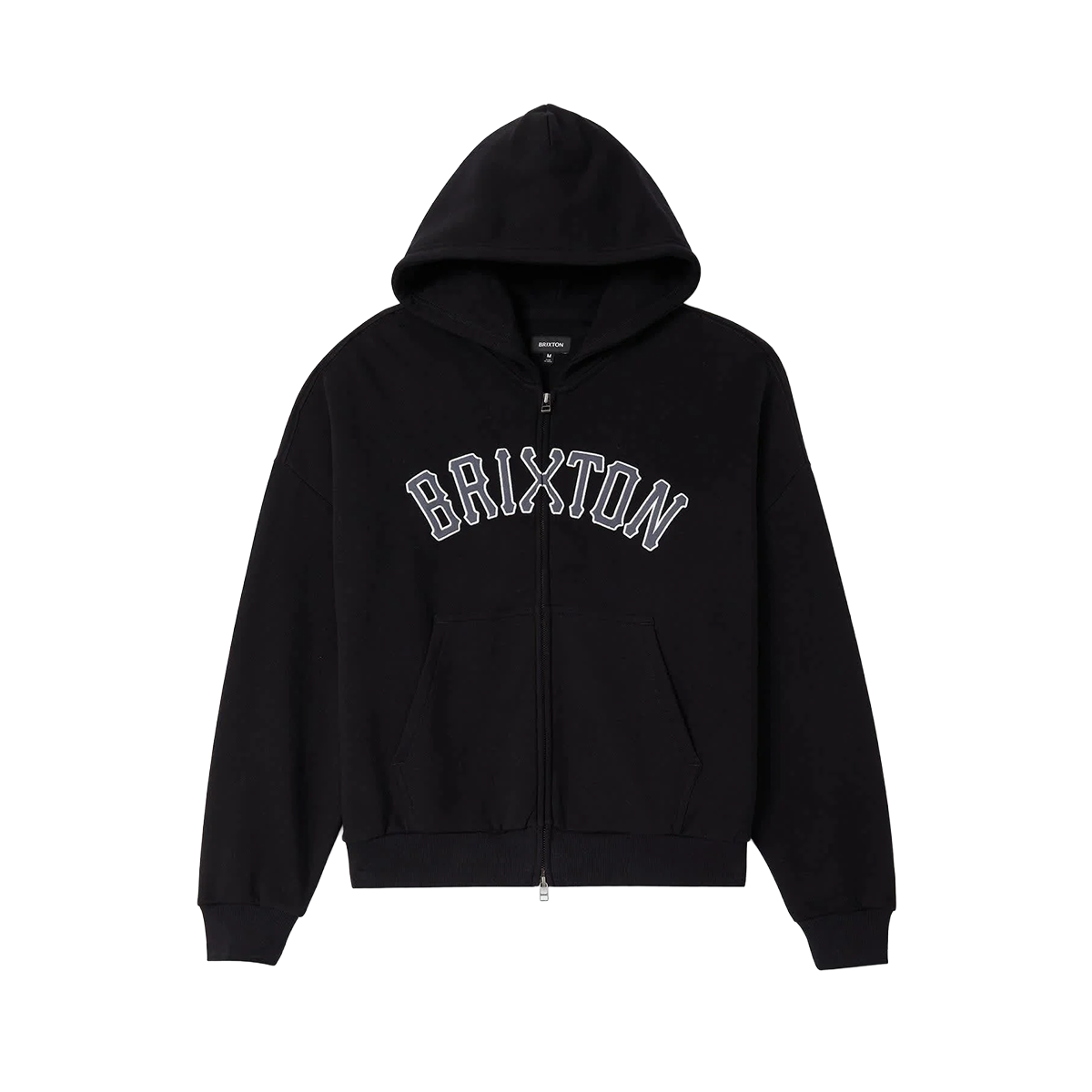 Brixton Dugout Zip Hoodie - Black / Grey