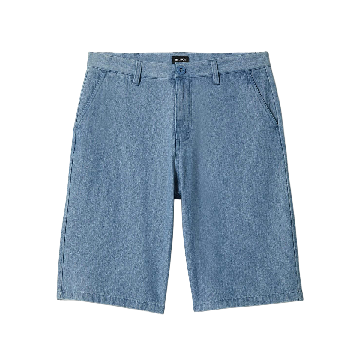 Brixton Choice Chino Baggy Shorts - Light Wash Denim Herringbone