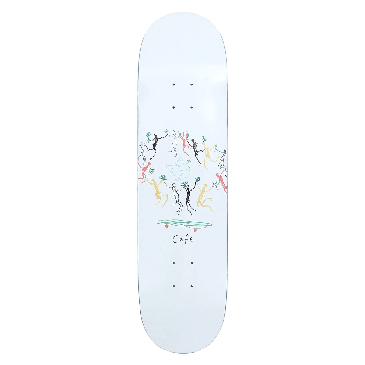 Cafe Peace White Skate Deck - Assorted Sizes