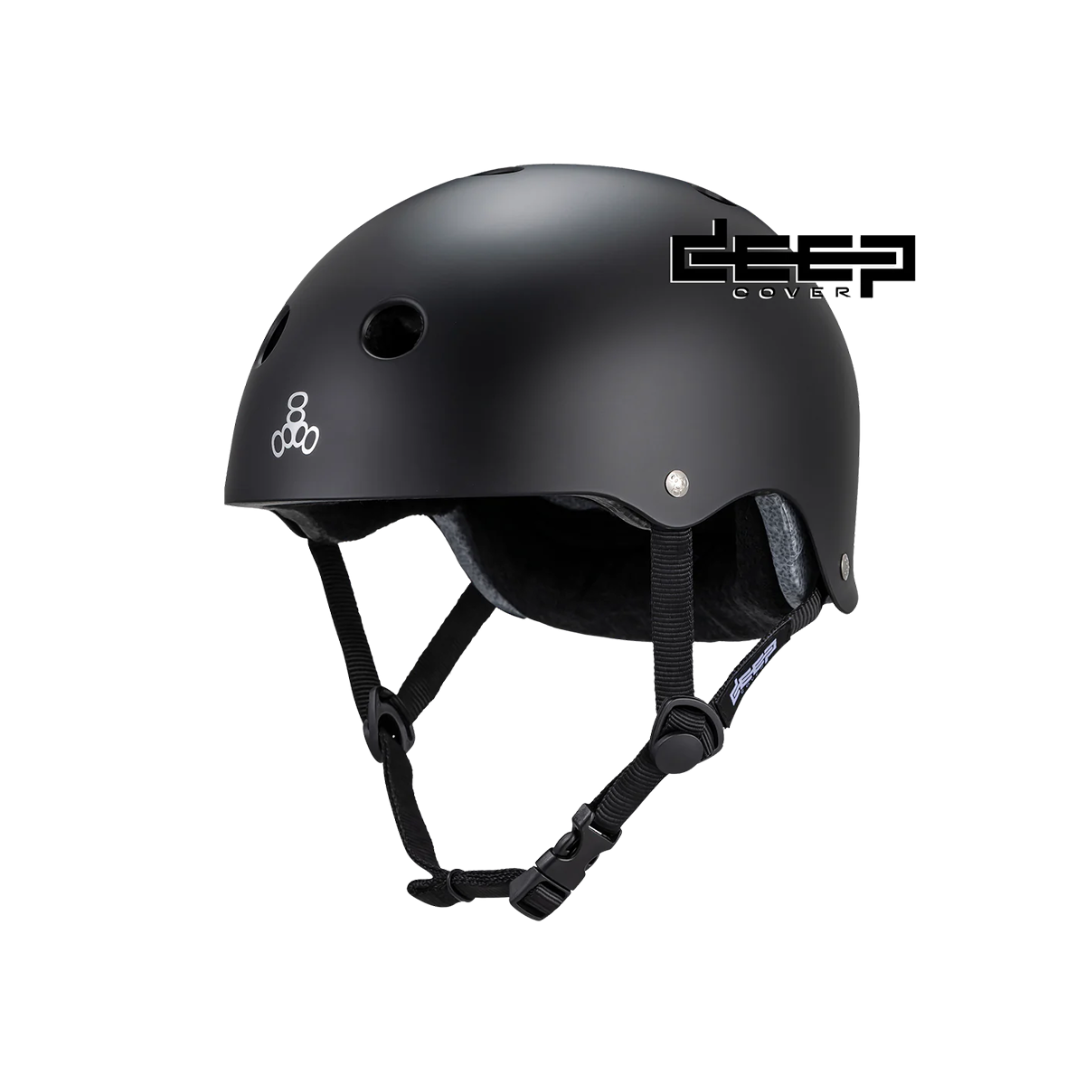 Triple Eight Deep Cover Skate Helmet - Black Matte