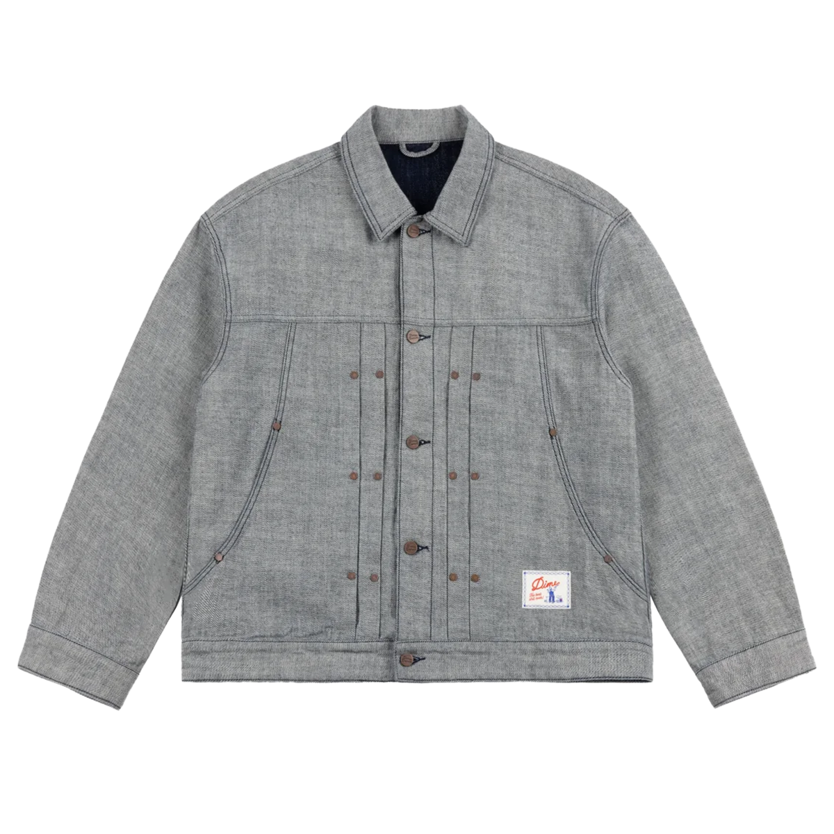 Dime Pleated Denim Jacket - Reversed Indigo