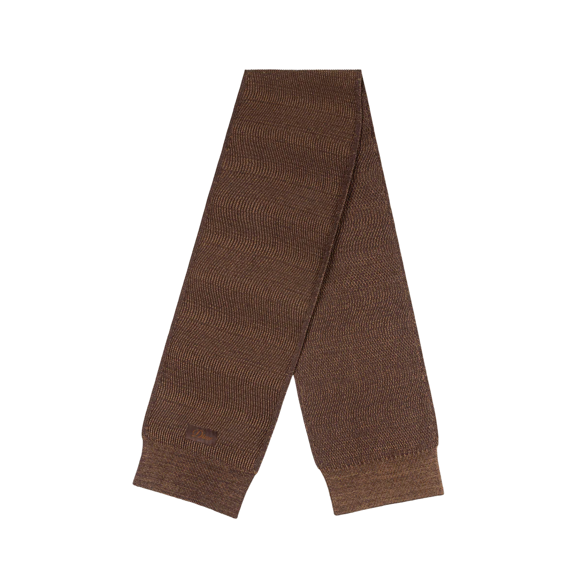 Dime Wave Knit Scarf - Brown