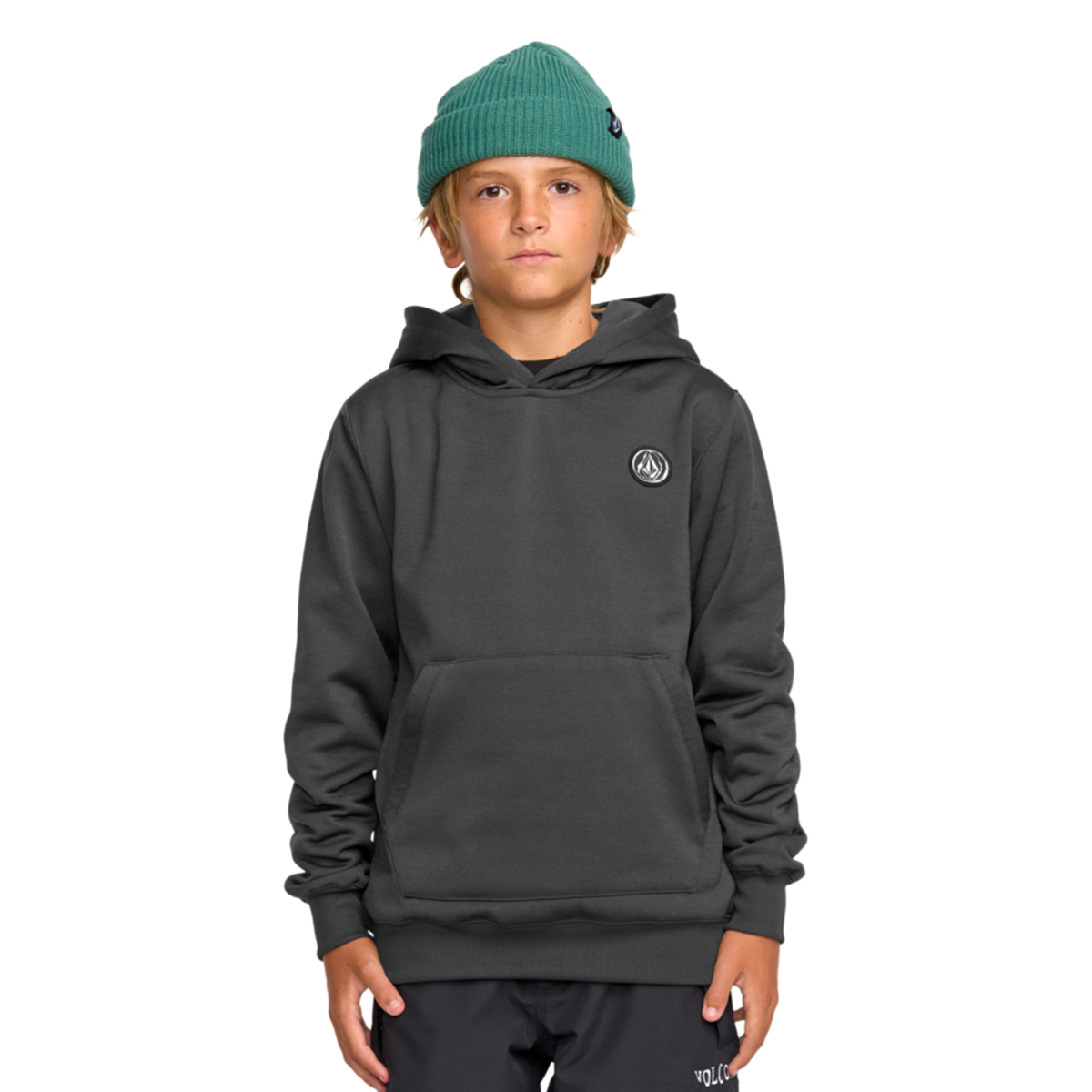 2026 SAMPLE Volcom Kid's Hydro Fleece Hoodie - Dark Grey