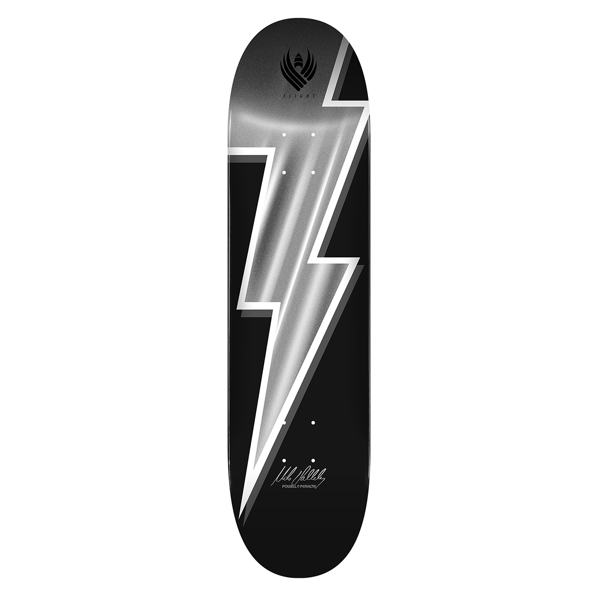 Powell Peralta Mike Vallely Silver Foil Lightning Bolt Flight Skate Deck - Assorted Sizes