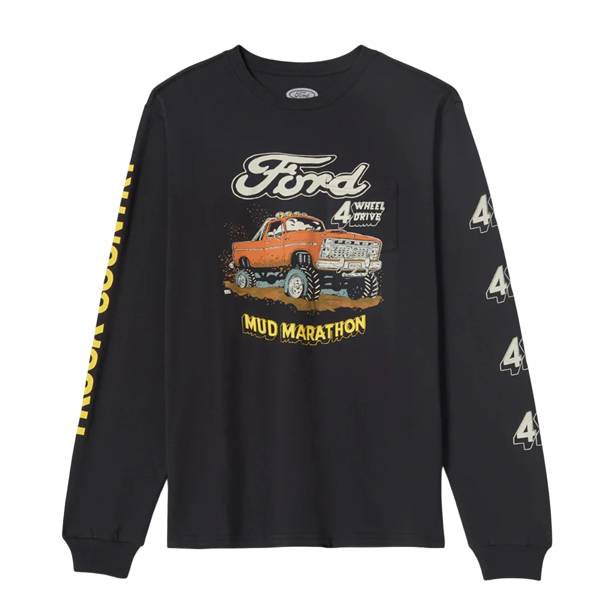 Brixton x Ford Mud Marathon Long Sleeve T-Shirt - Burnt Rubber