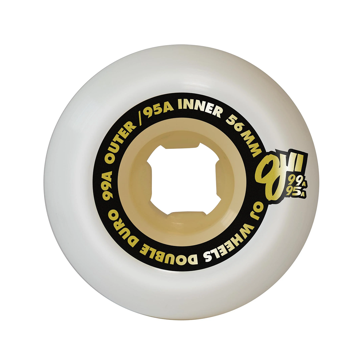 OJ Double Duro White Gum Chubbies 99a/95a Skate Wheels - 56mm
