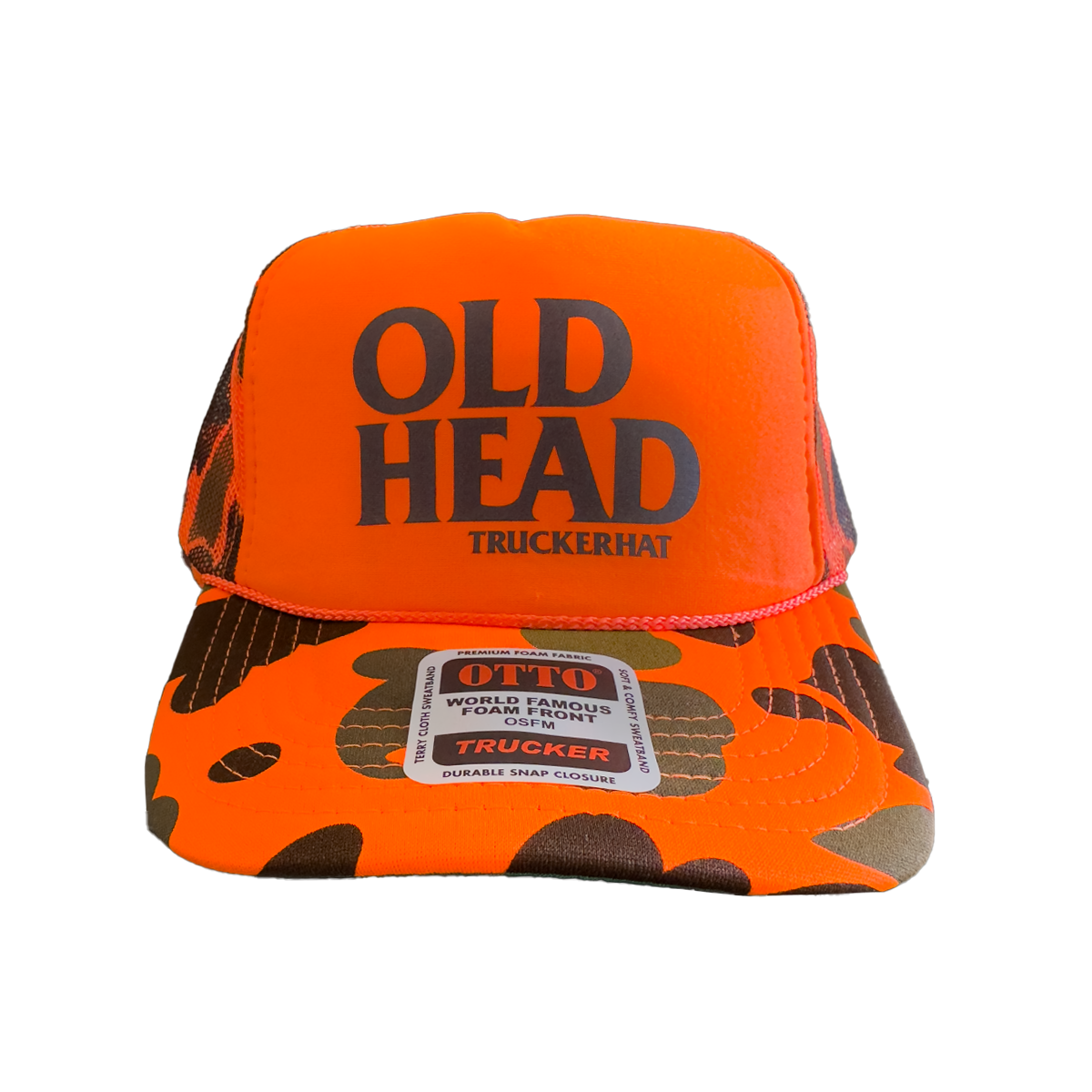 Mud Old Head Trucker Hat - Orange Camo
