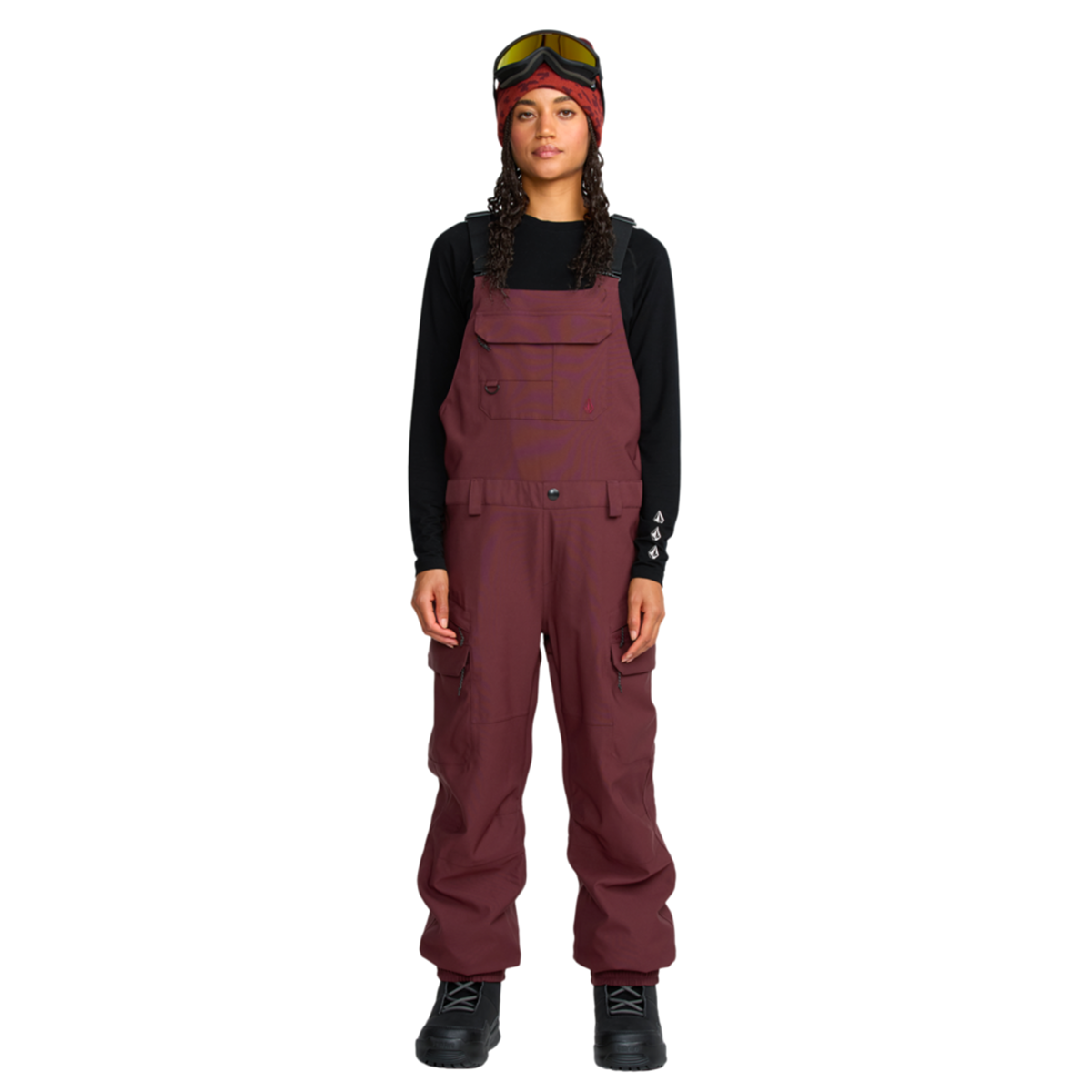 2026 SAMPLE Volcom Women's Creston 3D Stretch Bib Overall - Oxblood