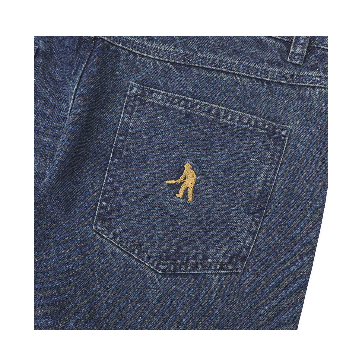 Passport Recycled Cotton Workers Club Straight Jeans - Washed Dark Indigo