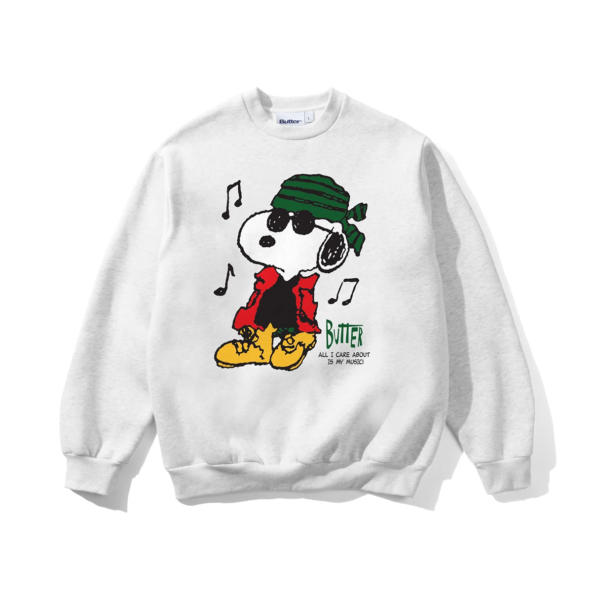 Butter x Peanuts Music Crewneck - Ash