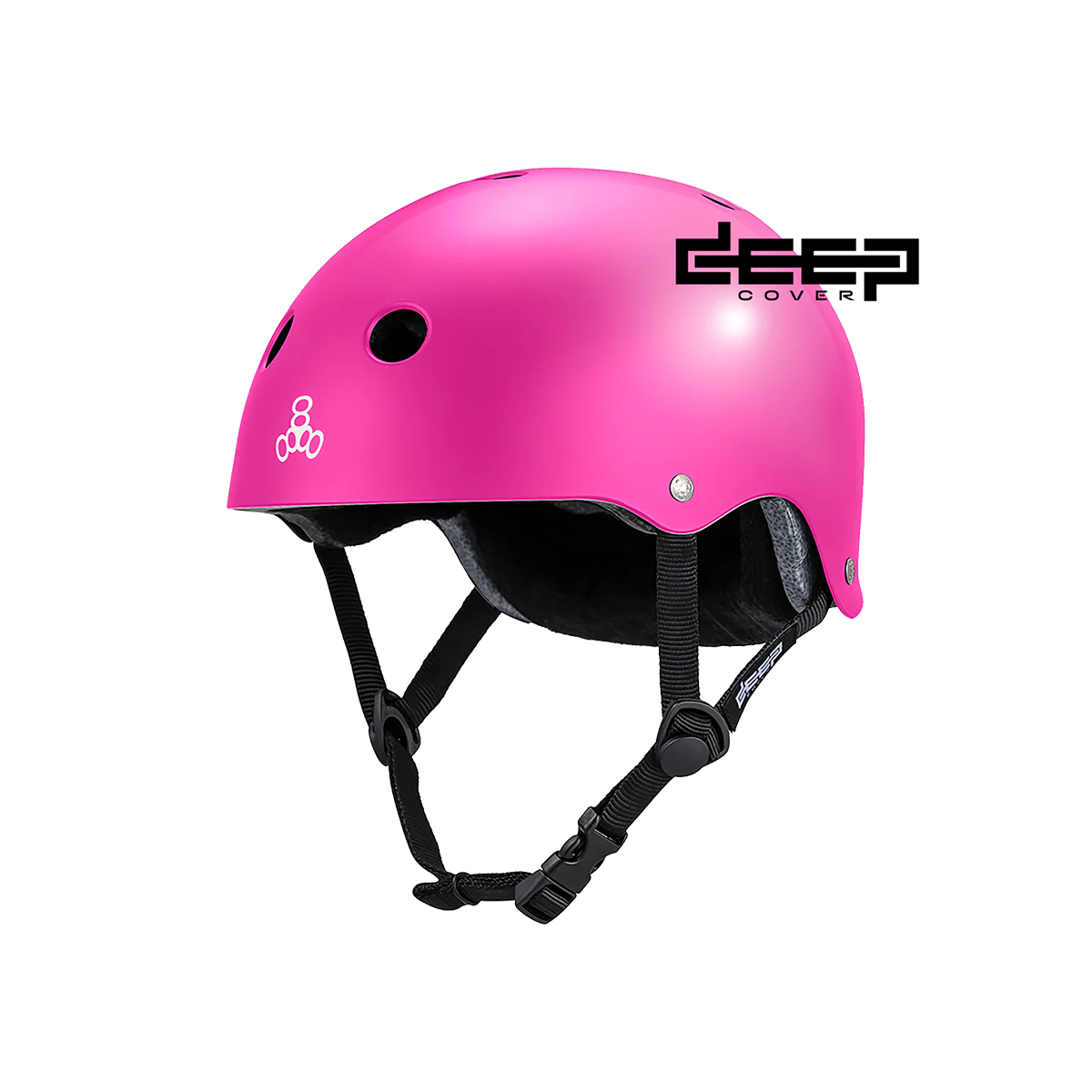 Triple Eight Deep Cover Skate Helmet - Pink Glossy
