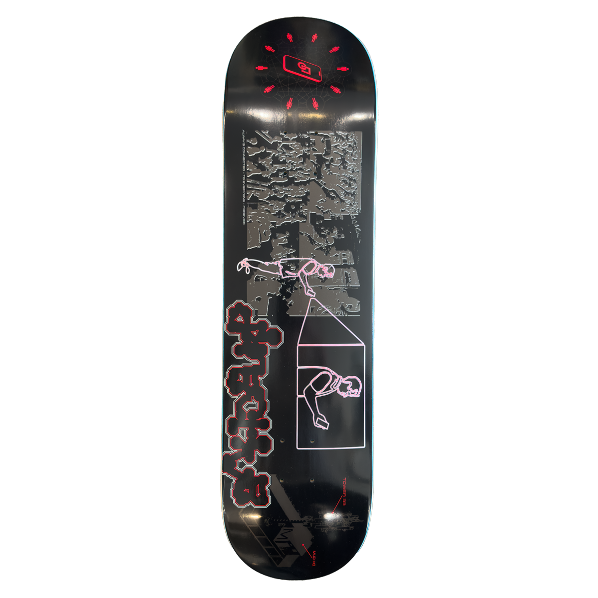 Directive Plugged In Skate Deck - Black / Red