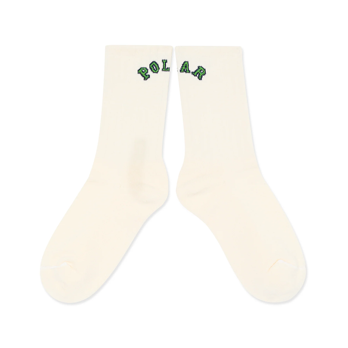 Polar Large Rib College Logo Socks - Cloud White