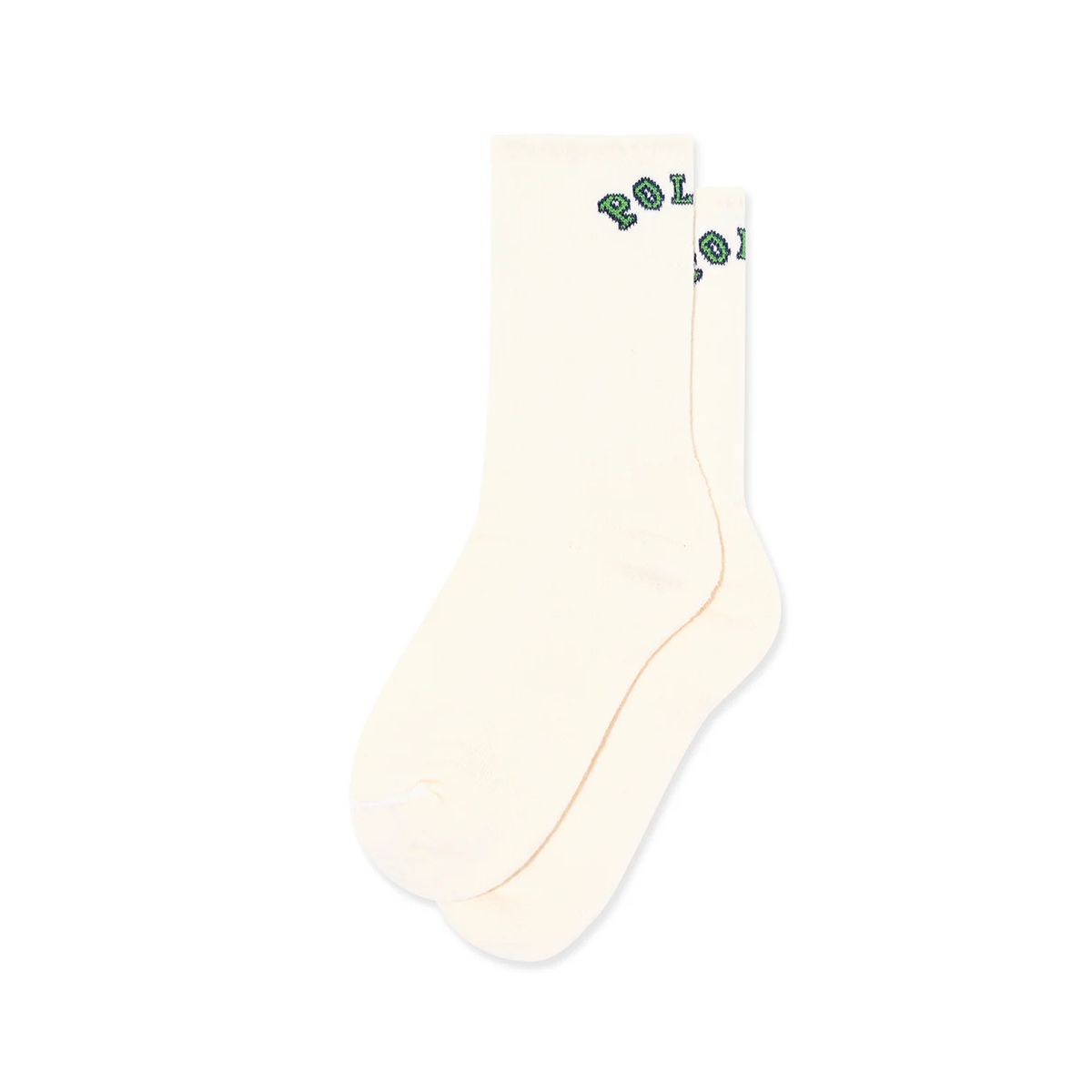 Polar Large Rib College Logo Socks - Cloud White