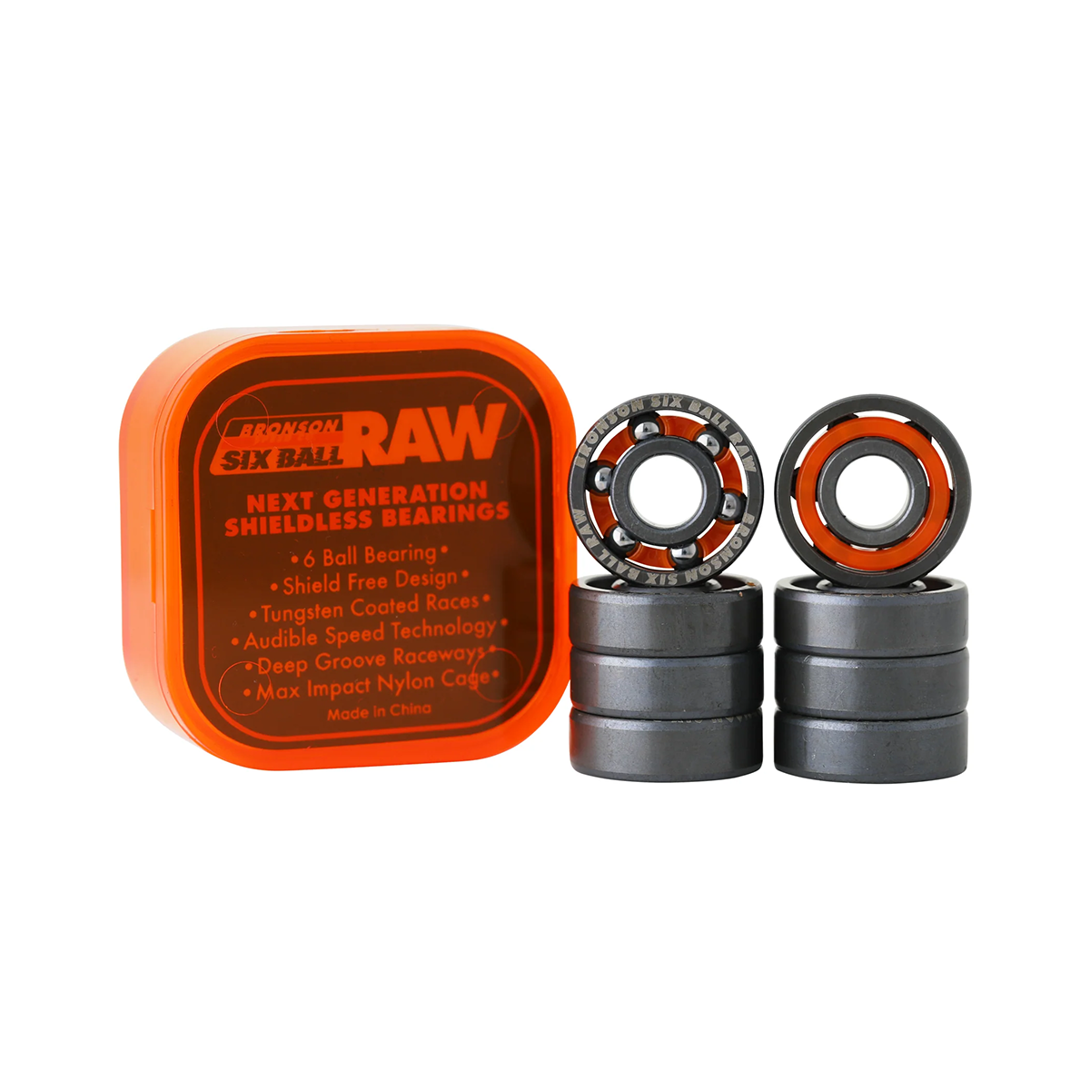 Bronson 6-Ball Raw Skate Bearings - Directive Boardshop