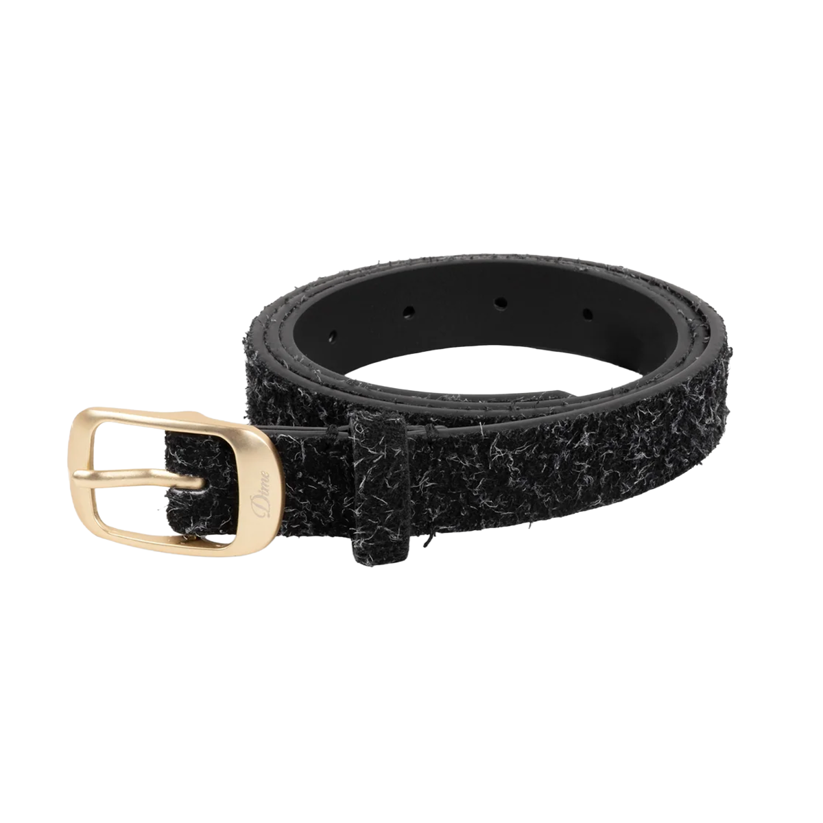 Dime Dress Leather Belt - Shaggy Black