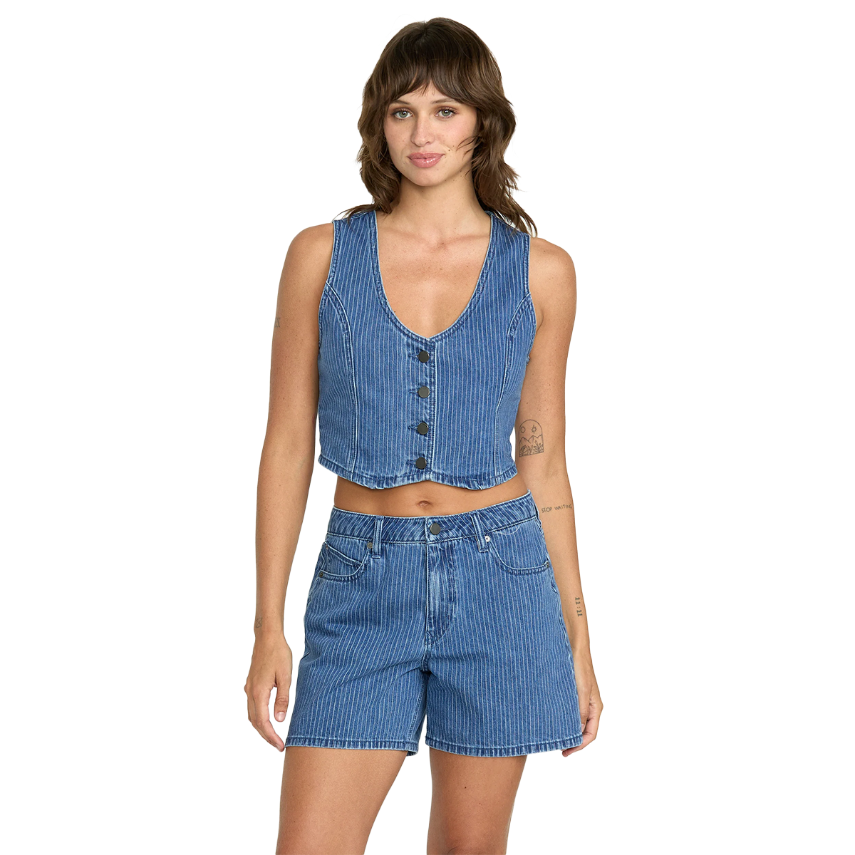 Volcom Women's Stoned Boyfriend Shorts - Stripe