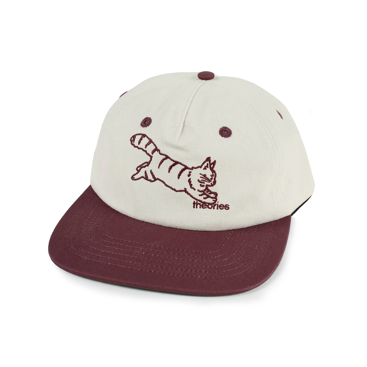 Theories Conscious Kitty Snapback Hat - Wine / Stone