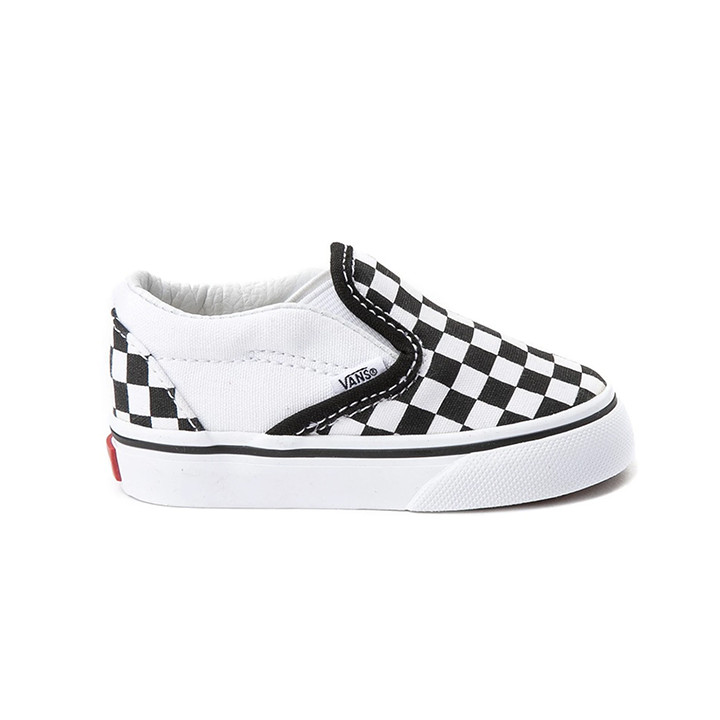Vans Classic Slip-on Checkerboard Toddler Shoe - Black / White
