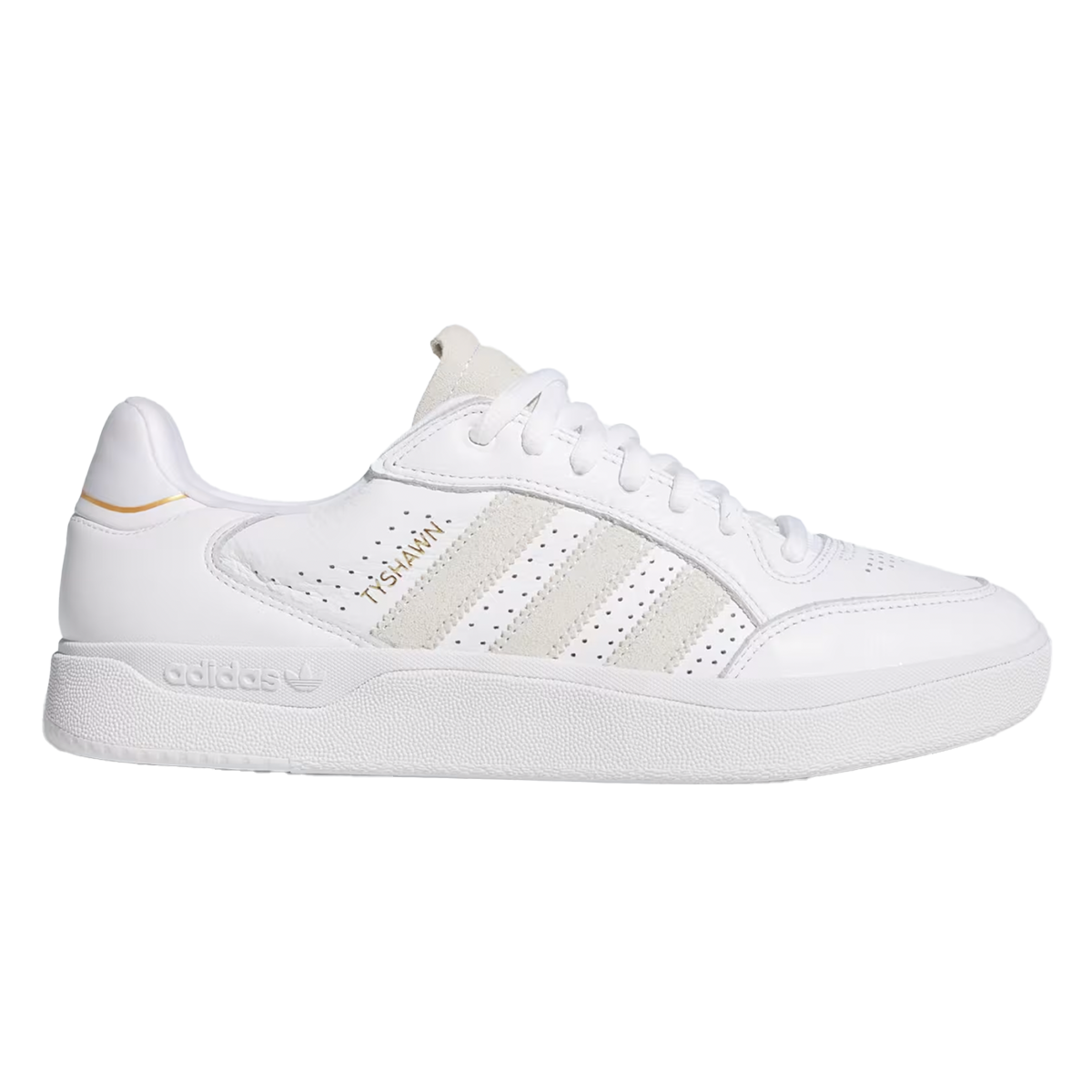 Adidas Tyshawn Low Shoes - Cloud White / Cloud White / Gold Metallic