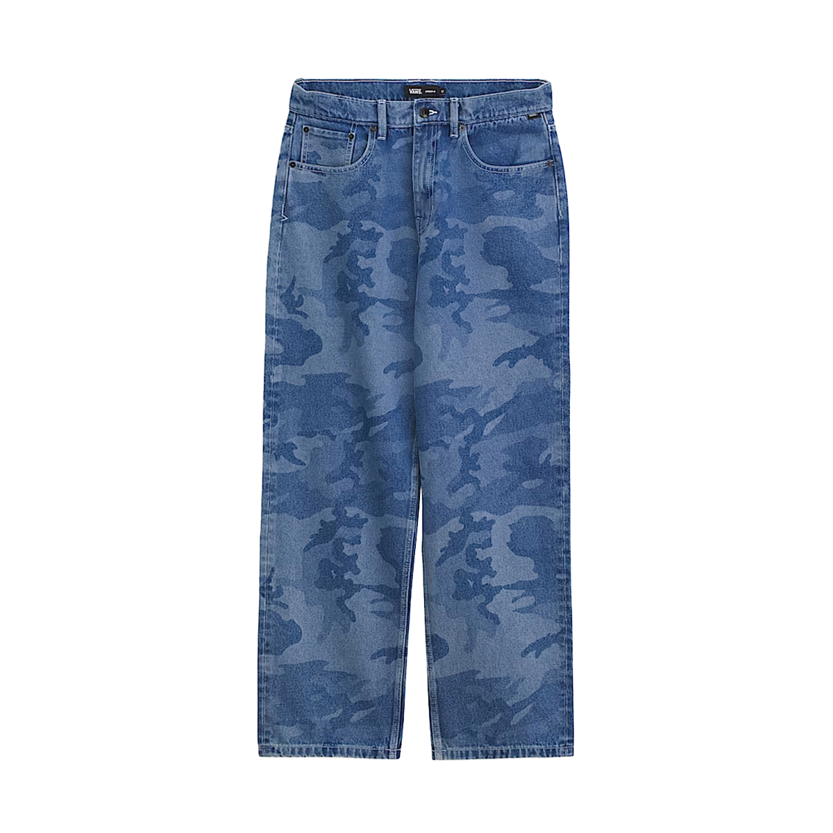 Vans Kids Skate Check-5 Loose Denim Camo Print Pants - Stonewash Blue