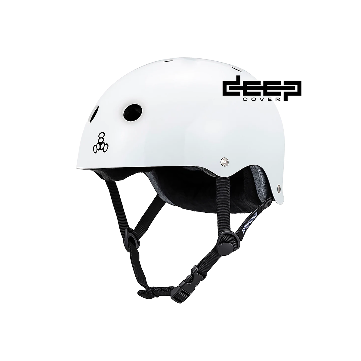 Triple Eight Deep Cover Skate Helmet - White Glossy