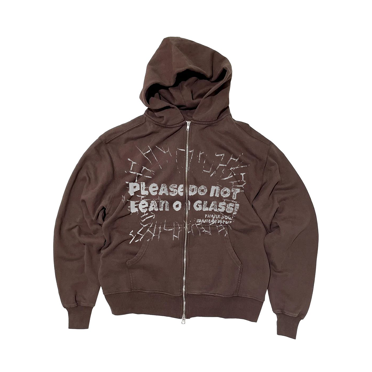 WKND Please Do Not Lean On Glass Hoodie - Brown