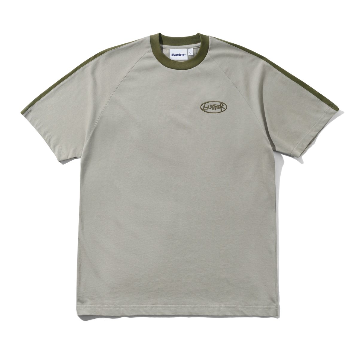 Butter Abseil Panel T-Shirt - Cement / Moss