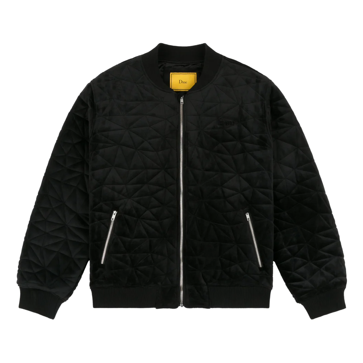 Dime Velour Bomber Jacket - Black