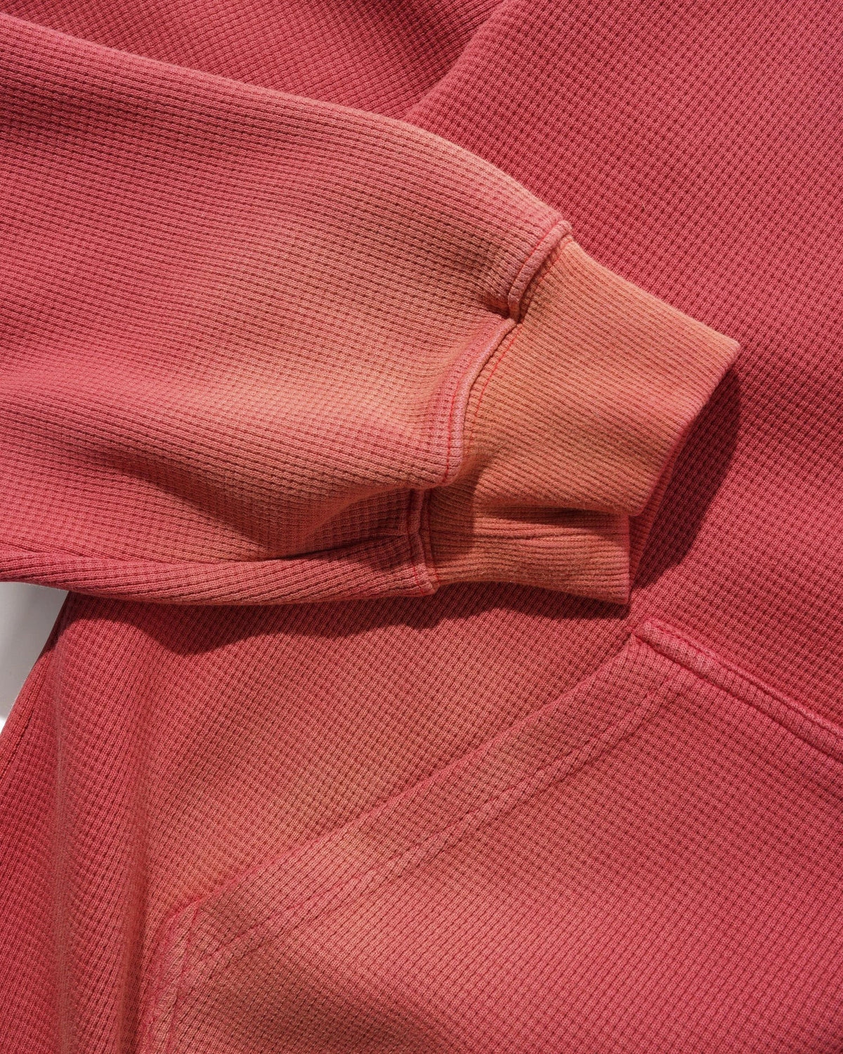 Butter Faded Waffle Zip-Thru Hoodie - Washed Red