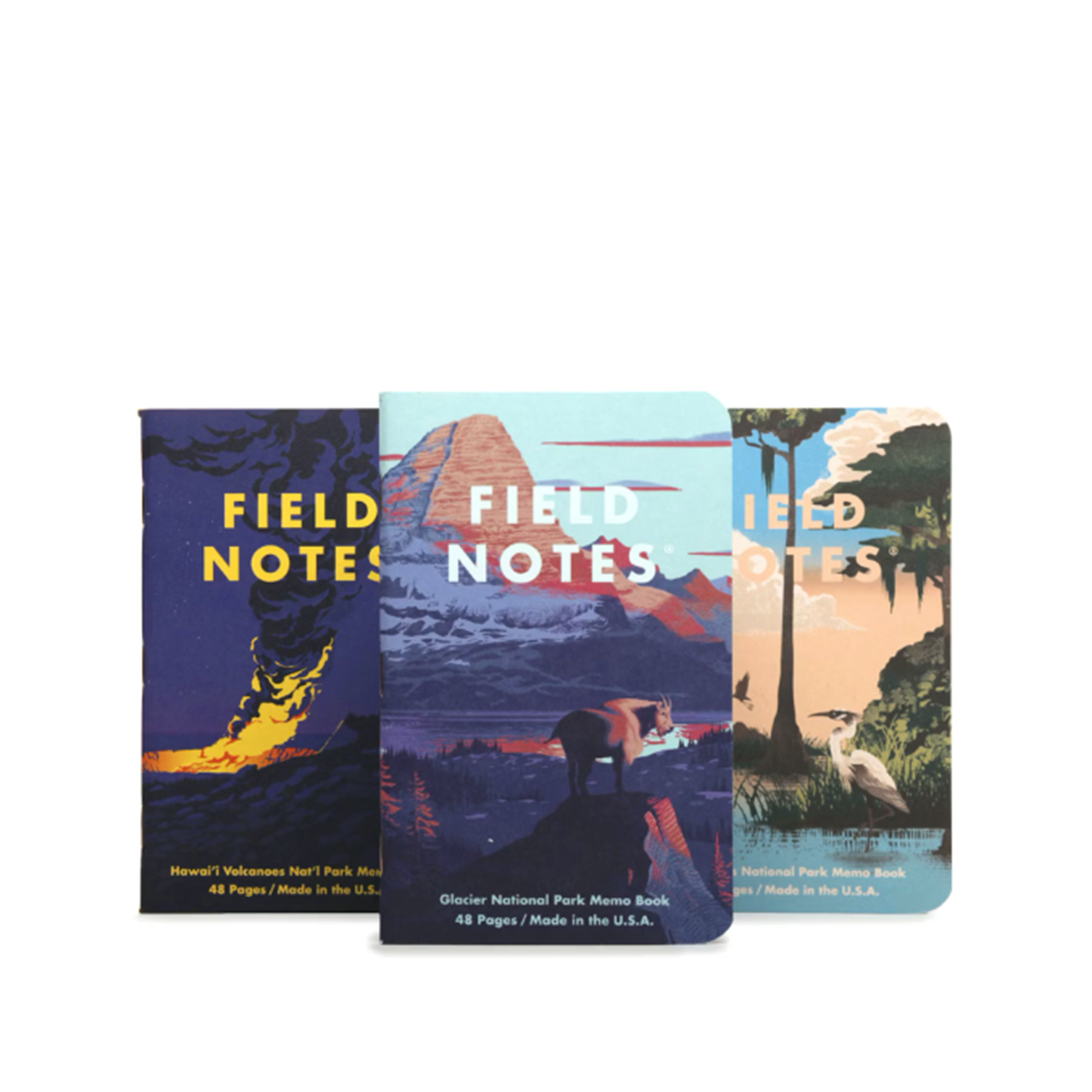 Field Notes National Parks Series F: Glacier, Hawai'i Volcanoes, Everglades