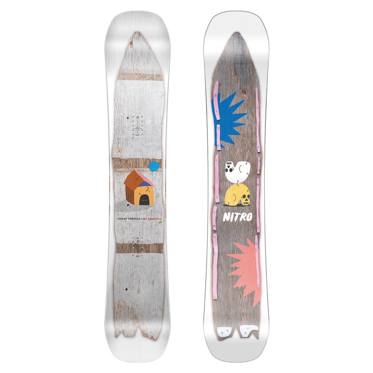 Nitro x Wigglestick 2024 Cheap Thrills Snowboard - 155
