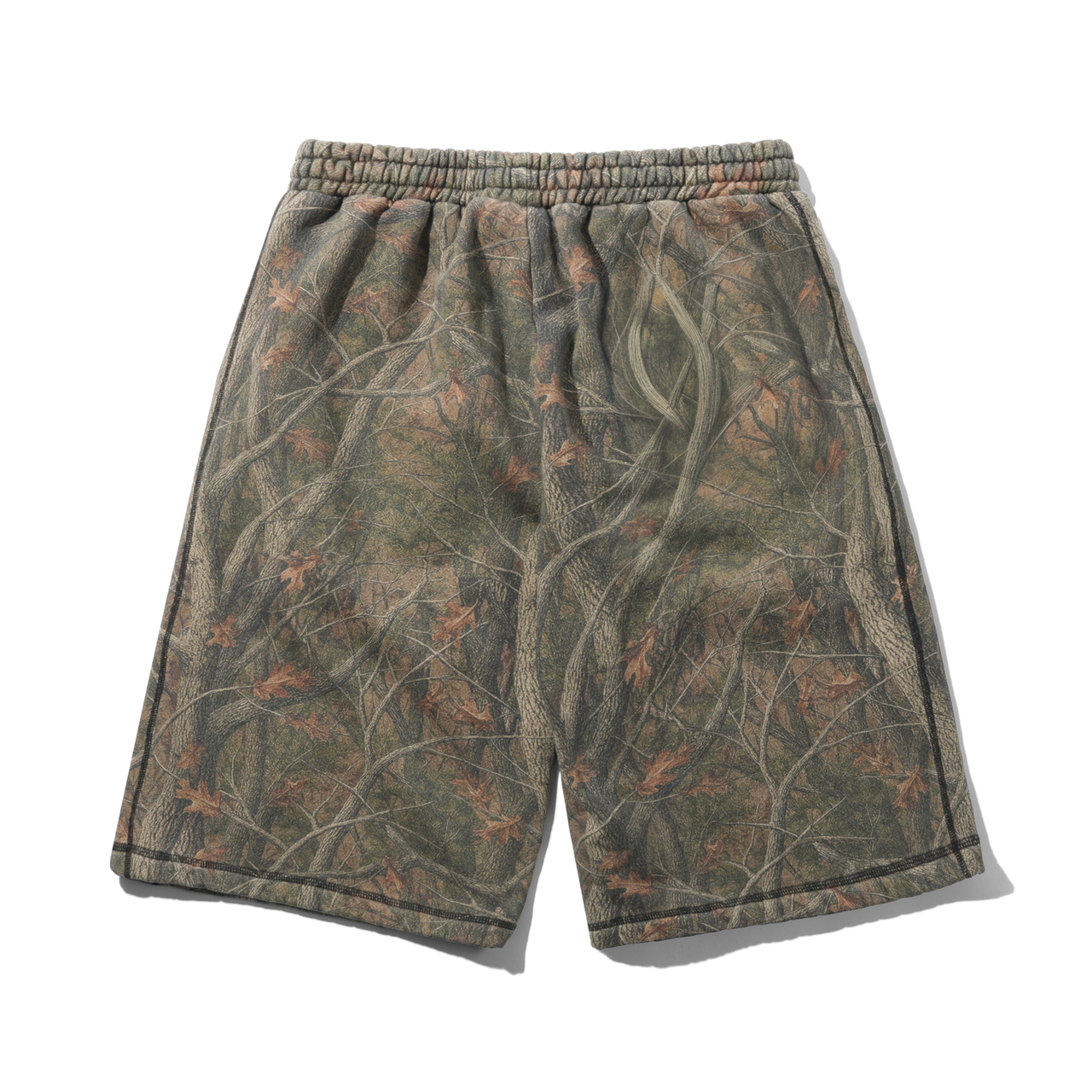 Butter Overlock Stitch Fleece Shorts - Forest Camo