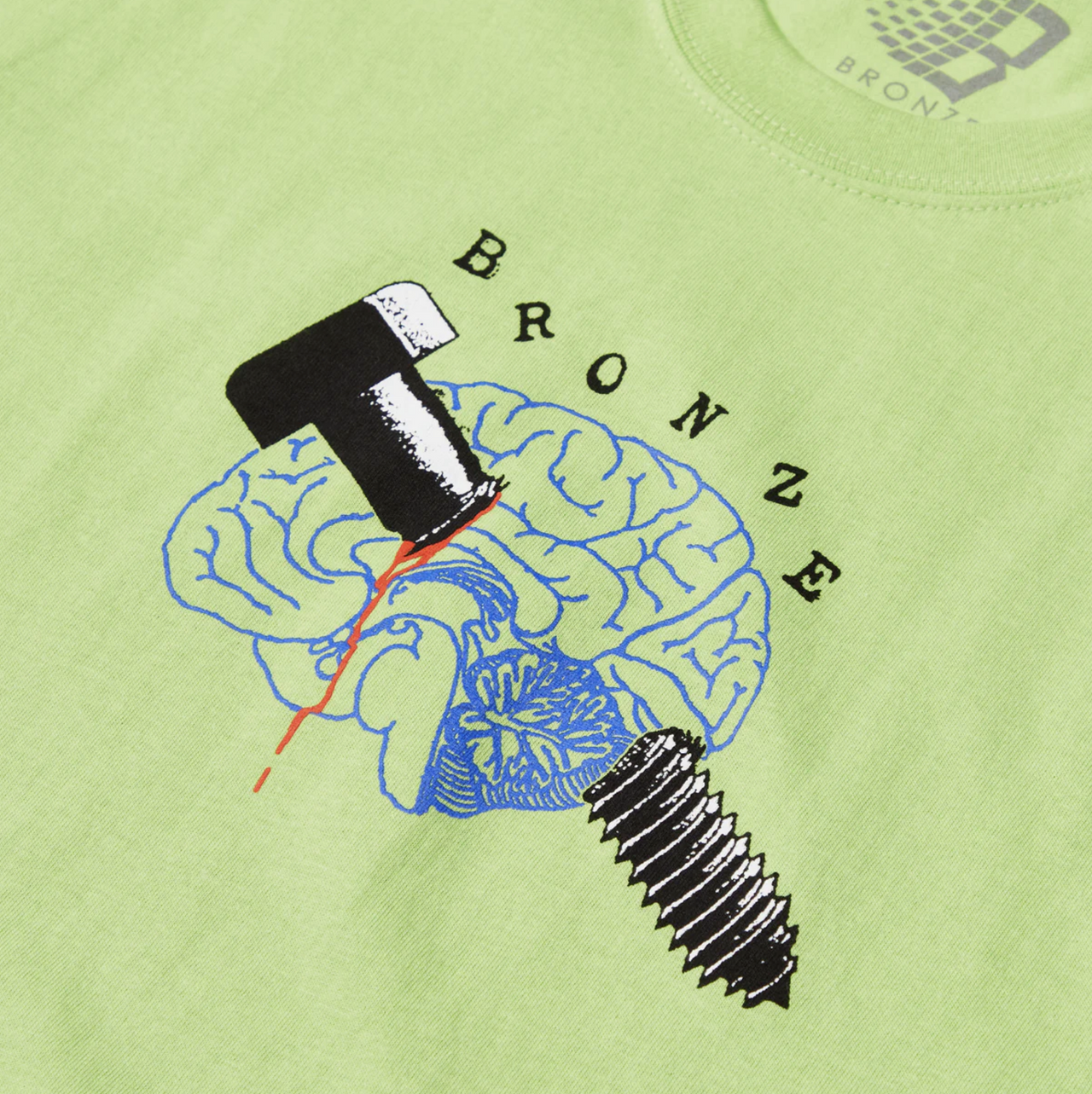 Bronze 56K Bolt Brain T-Shirt - Lime