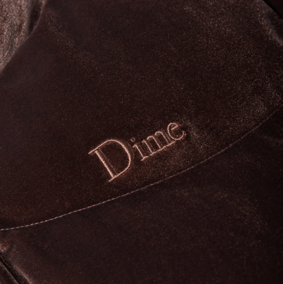 Dime Velvet Quilted Puffer Jacket - Espresso