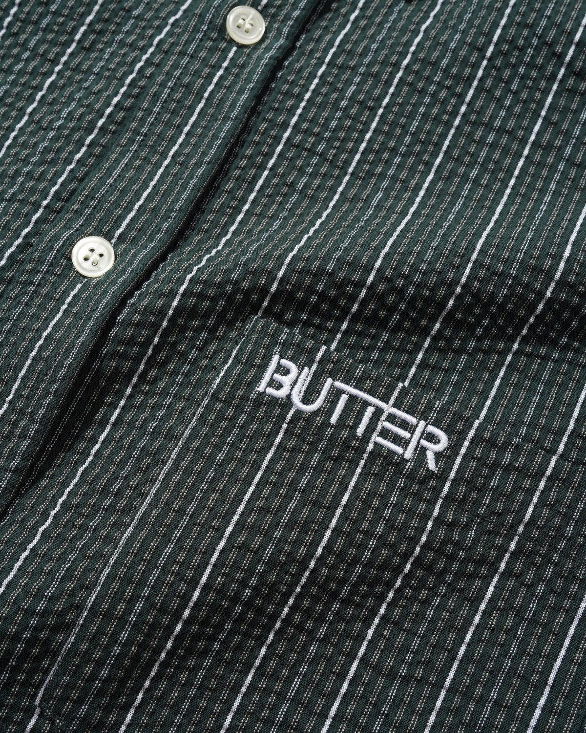 Butter Seersucker Shirt - Forest