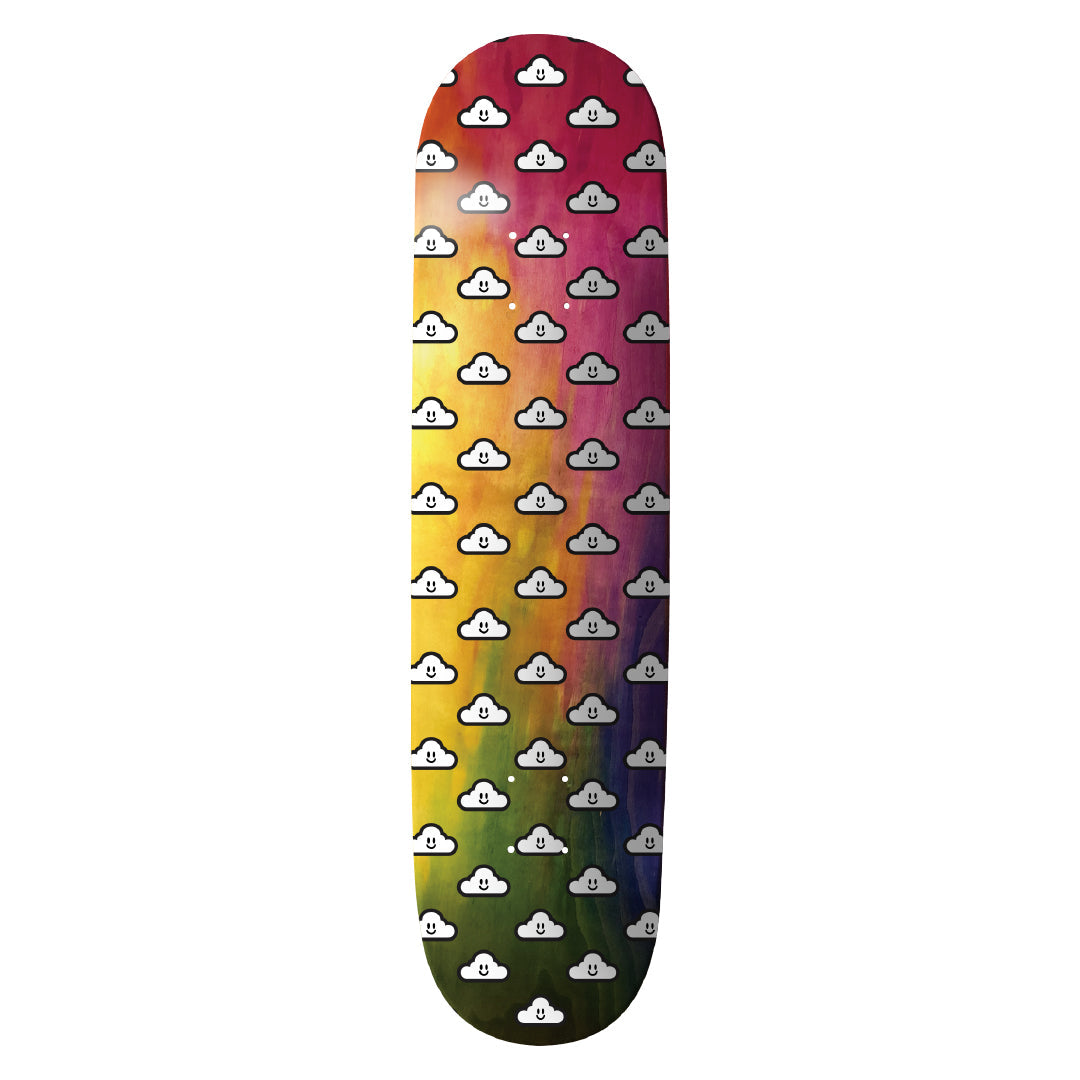 Thank You Tie Dye Woodgrain Good Clouds Skate Deck - Assorted Sizes