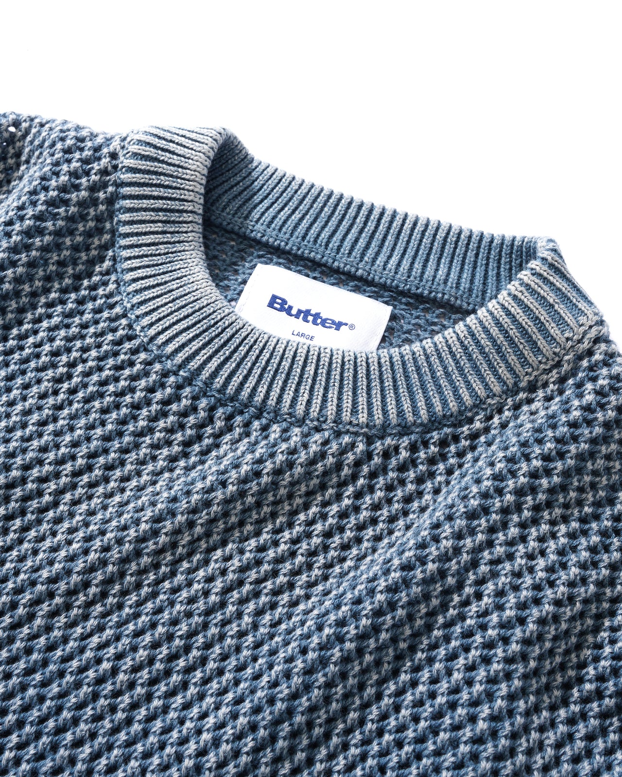 Butter Washed Knitted Sweater - Washed Navy