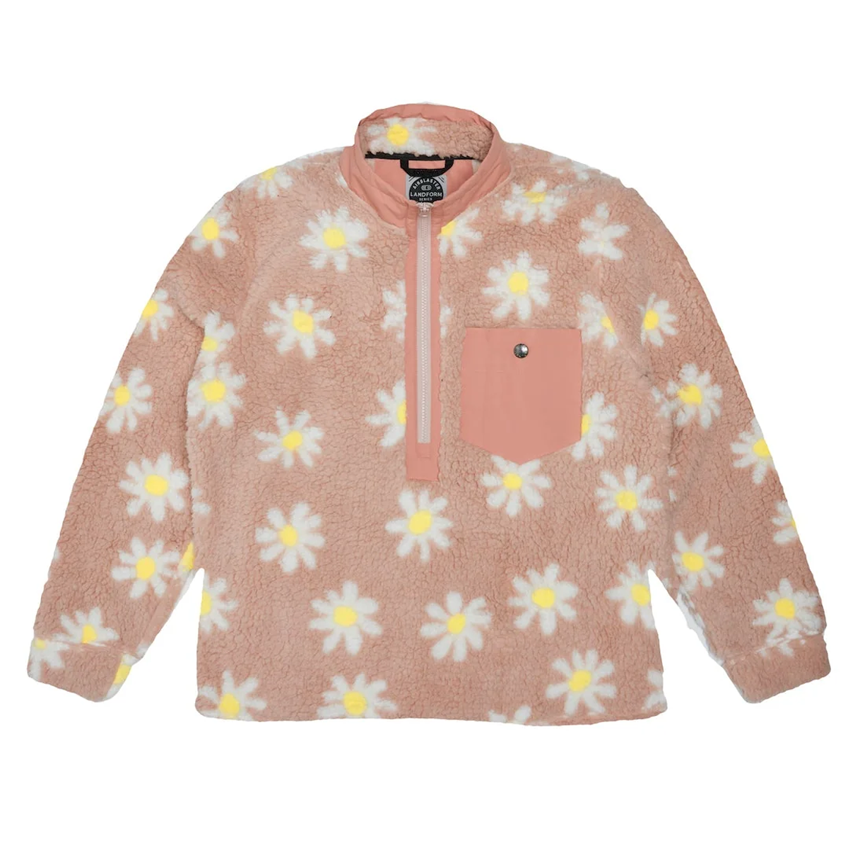 Airblaster Sherpa Half Zip Jacket - Big Blush Daisy