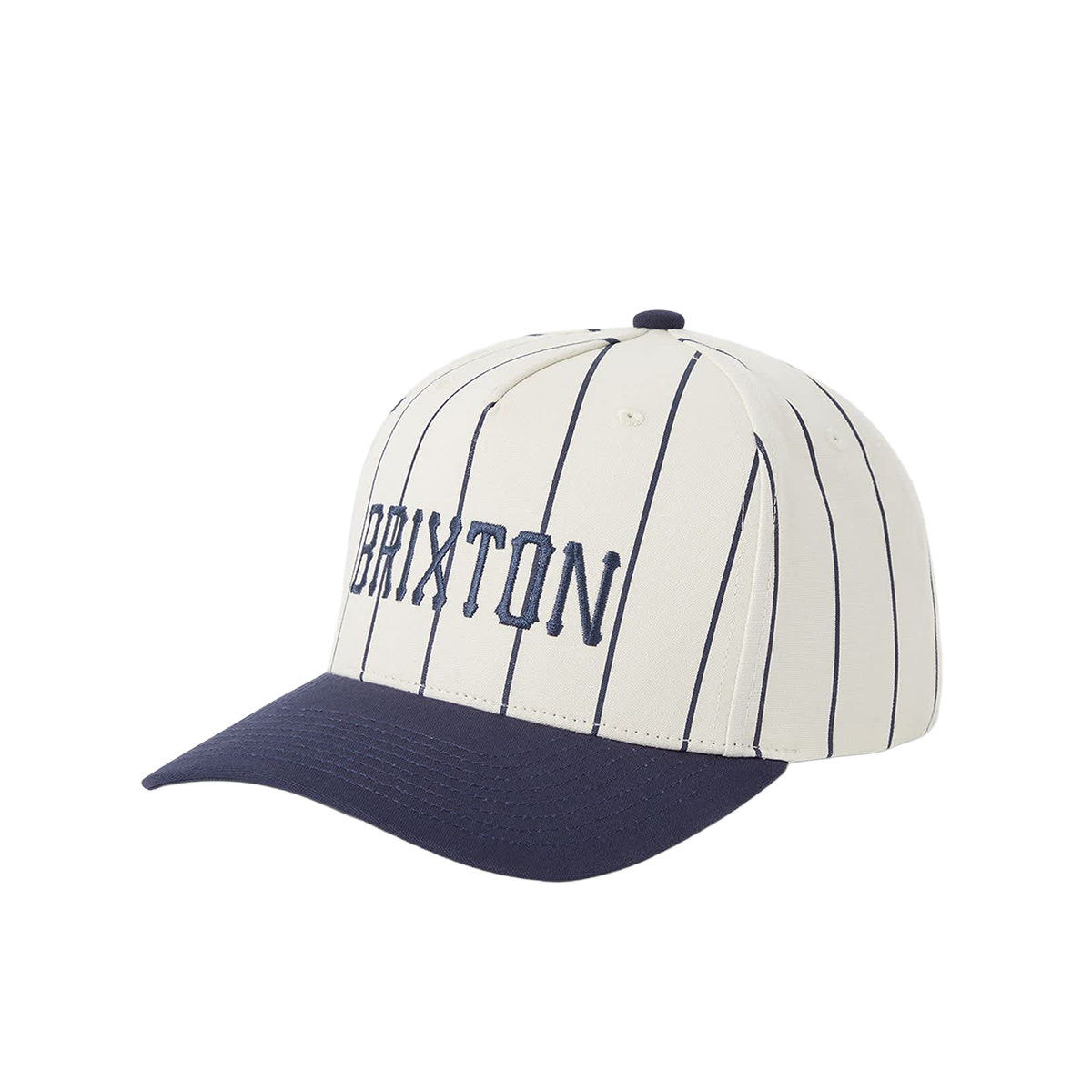 Brixton Homerun Snapback Hat - Off White / Washed Navy