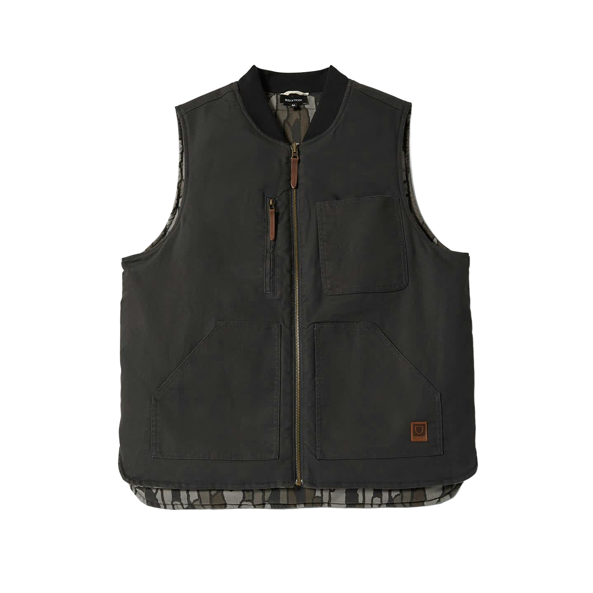 Brixton Builders Abraham Reversible Vest - Bark Camo