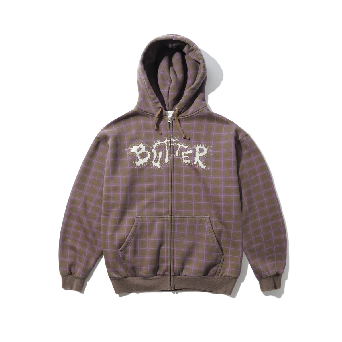 Butter Eruption Zip-thru Hoodie - Plaid