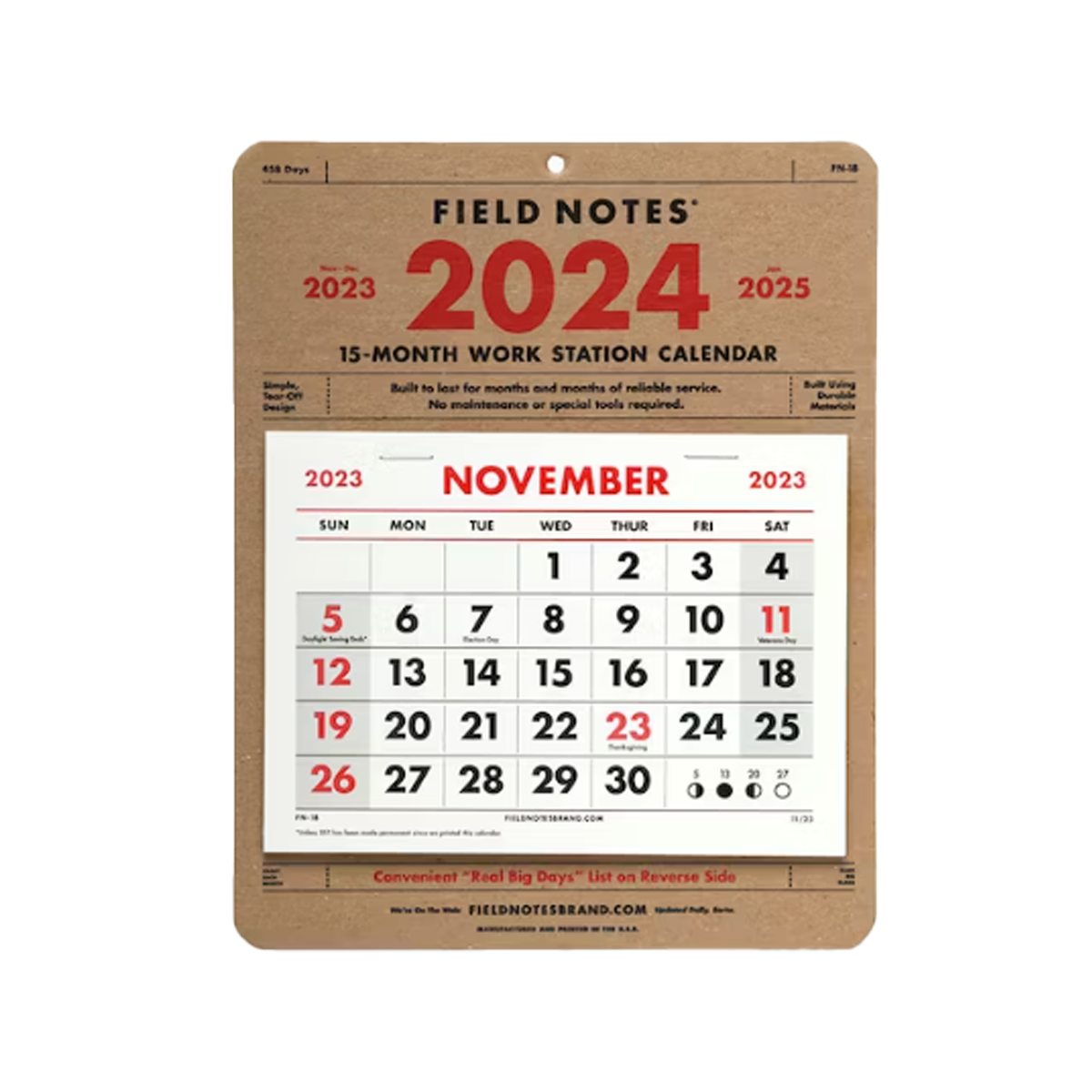 Field Notes 15 - Month Workstation Calendar