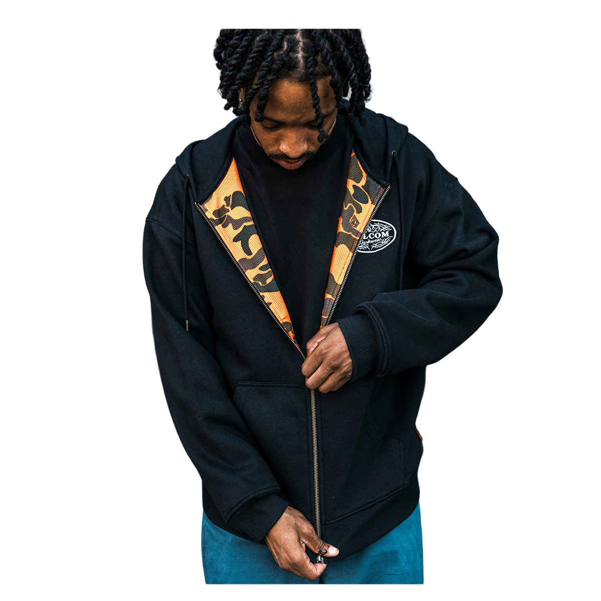 Volcom On The Hunt Workwear Zip Hoodie - Antique Black